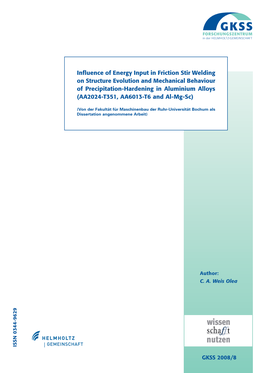 Influence of Energy Input in Friction Stir Welding on Structure Evolution and Mechanical Behaviour of Precipitation-Hardening In