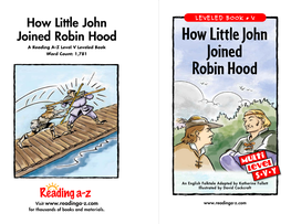 How Little John Joined Robin Hood