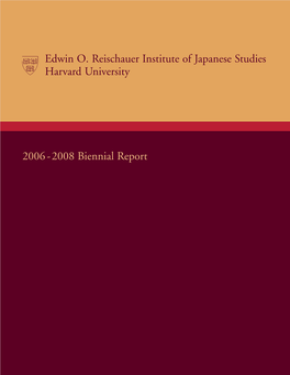 Edwin O. Reischauer Institute of Japanese Studies Harvard University