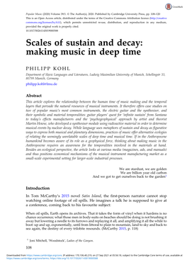 Scales of Sustain and Decay: Making Music in Deep Time