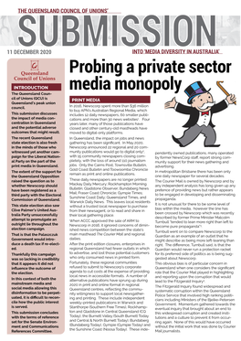 Probing a Private Sector Media Monopoly