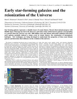 Early Star-Forming Galaxies and the Reionization of the Universe