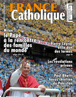 Le Pape À La Rencontre Des Familles Du Monde