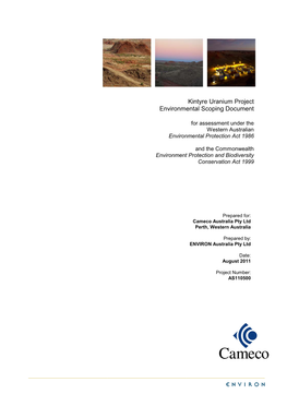 Kintyre Uranium Project Environmental Scoping Document