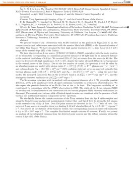 [Preprint]Aastex Emulateapj5 Sgr a ML ˙M ˙L LE ˙ME Chandra CXO