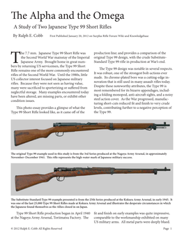 The Alpha and the Omega—A Study of Two Japanese Type 99 Short Rifles