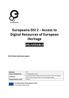 Europeana DSI 2 – Access to Digital Resources of European Heritage