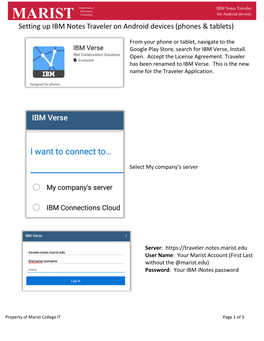 Setting up IBM Notes Traveler on Android Devices (Phones & Tablets)