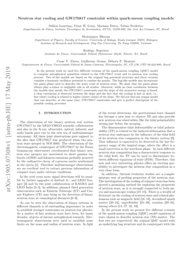 Arxiv:1905.07308V1 [Astro-Ph.HE] 17 May 2019 Iiso H Asadrdu Fnurnsas Nlight in Stars