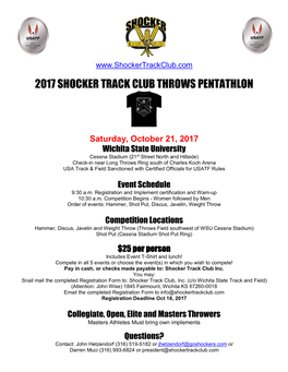 2017 Shocker Track Club Throws Pentathlon