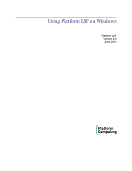 Using Platform LSF on Windows