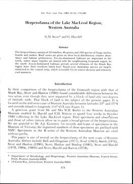 Herpetofauna of the Lake Macleod Region, Western Australia