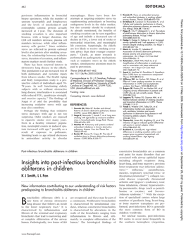 Insights Into Post-Infectious Bronchiolitis Obliterans in Children