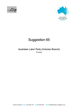 Australian Labor Party (Victorian Branch) 46 Pages