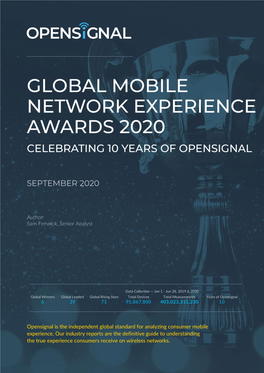 Global Mobile Network Experience Awards 2020 Report