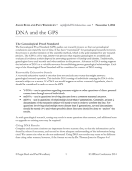 DNA and the GPS