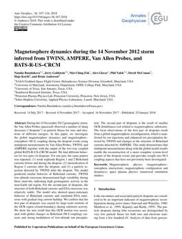 Magnetosphere Dynamics During the 14 November 2012 Storm Inferred from TWINS, AMPERE, Van Allen Probes, and BATS-R-US–CRCM