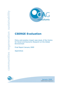 CSERGE Evaluation