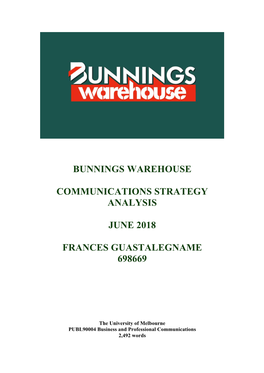 Bunnings Warehouse Communications Strategy