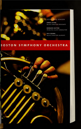 Boston Symphony Orchestra Concert Programs, Season 122, 2002-2003