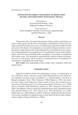 Influence of Forest Vegetation on Reduction of Soil Contamination with Heavy Metals