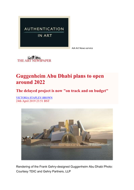 Guggenheim Abu Dhabi Plans to Open Around 2022 the Delayed Project Is Now 