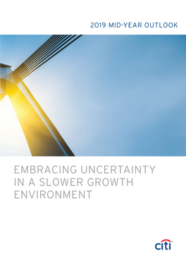 EMBRACING UNCERTAINTY in a SLOWER GROWTH ENVIRONMENT Citi Priority 2019 MID-YEAR OUTLOOK CONTENTS