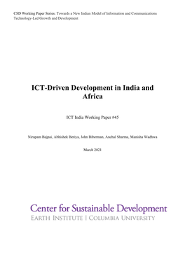 ICT-Driven Development in India and Africa