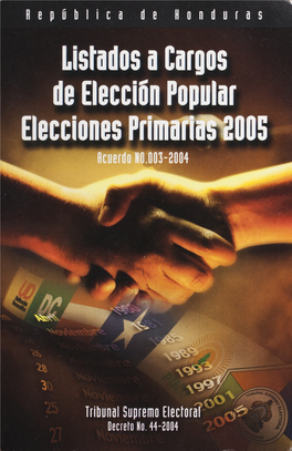 Lisiados a Cargos De Elección Popular Elecciones Primarilmos Acuerdo NO.0031004