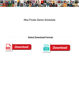 Nba Finals Game Schedule