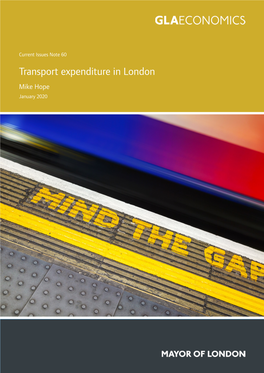 Transport Expenditure in London Mike Hope January 2020