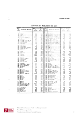 Censo De La Poblacion De 1970