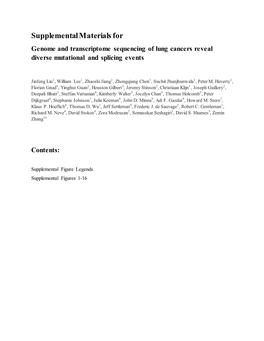 Supplemental Materials for Genome and Transcriptome Sequencing of Lung Cancers Reveal Diverse Mutational and Splicing Events