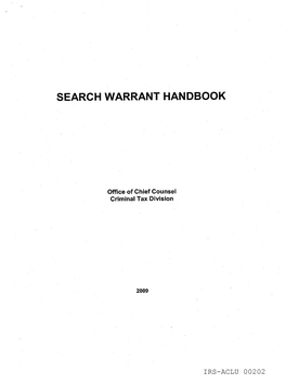 Search Warrant Handbook