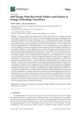 Politics and Practice in Energy Technology Transitions