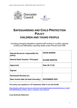 Safeguarding and Child Protection Policy Children and Young People
