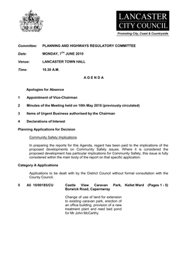 PLANNING and HIGHWAYS REGULATORY COMMITTEE Date