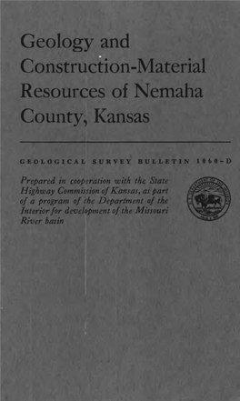 Geology and Construction-Material Resources of Nemaha County, Kansas