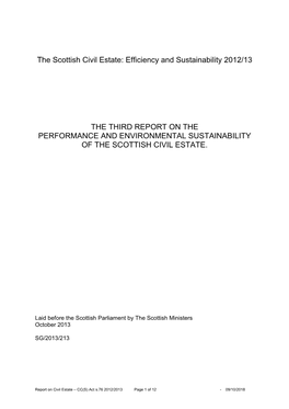 The Scottish Civil Estate: Efficiency and Sustainability 2012/13