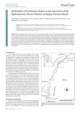 Check List and Authors Chec List Open Access | Freely Available at Journal of Species Lists and Distribution Pecies