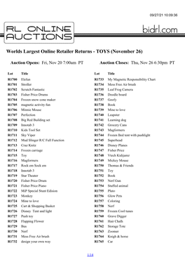 Worlds Largest Online Retailer Returns - TOYS (November 26)