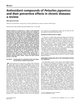 Antioxidant Compounds of Petasites Japonicus And