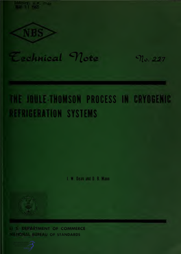 The Joule-Thomson Process in Cryogenic Refrigeration Systems
