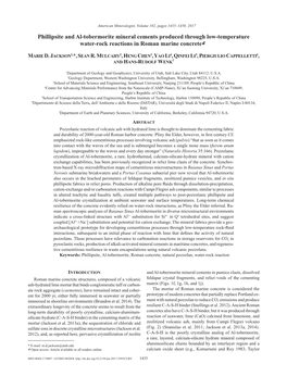 Phillipsite and Al-Tobermorite Mineral Cements Produced Through Low-Temperature K Water-Rock Reactions in Roman Marine Concrete