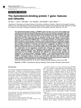 The Dystrobrevin-Binding Protein 1 Gene