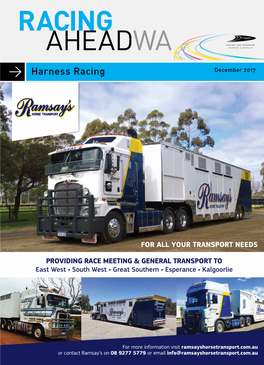 RACE MEETING & GENERAL TRANSPORT to East West • South West • Great Southern • Esperance • Kalgoorlie