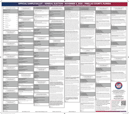 Pinellas County, Florida Boleta Oficial De Muestra – Elecciones Generales – 3 De Noviembre De 2020 – Condado De Pinellas, Florida