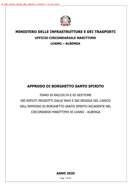 Ministero Delle Infrastrutture E Dei Trasporti Approdo Di Borghetto Santo Spirito