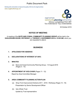 Agenda Document for Bute and Cowal Community Planning Group, 06/11