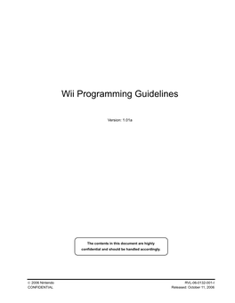 Wii Programming Guidelines